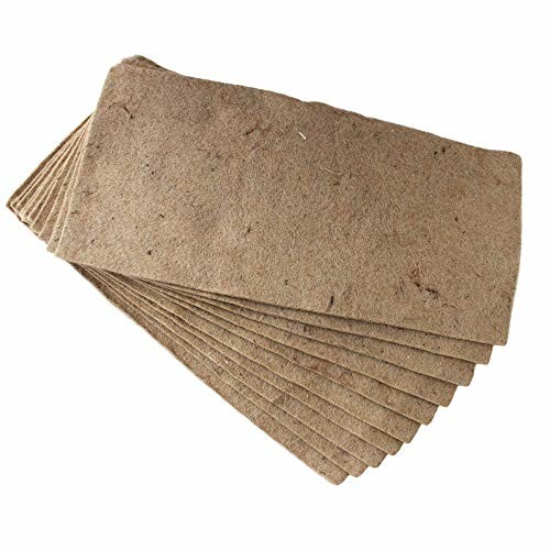 Stack of rectangular brown coco coir grow mats.