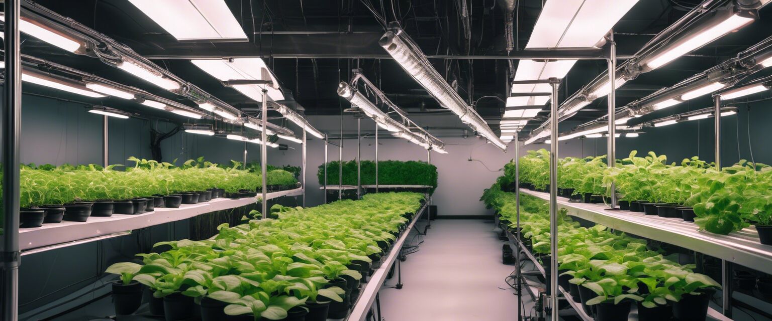 Hydroponic lighting setup