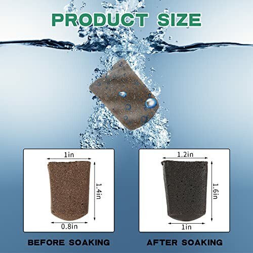 Comparison of soil pod size before and after soaking.